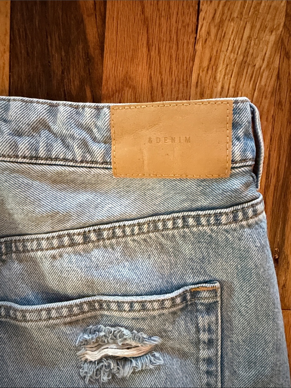 H&M Light Blue Distressed Denim Mini Skirt - Picture 4 of 7